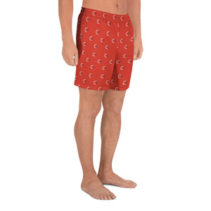 Men's Athletic Long Shorts (Red)